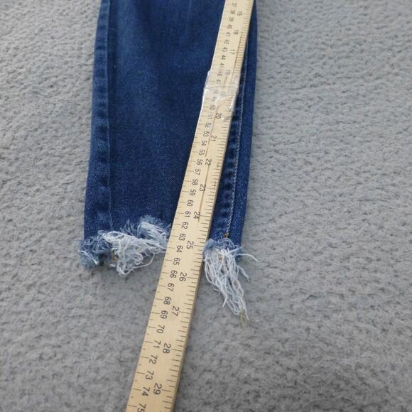Kancan Jeans Womens XL High Rise Ankle Skinny Raw Hem Med Wash Blue Denim - Picture 9 of 11